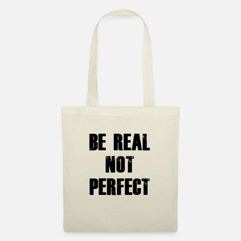 Be real not perfect schwarz - Stoffbeutel - Natur