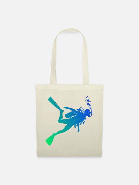 Scuba Diver Herren Taucher Damen Diver - Stoffbeutel - Natur