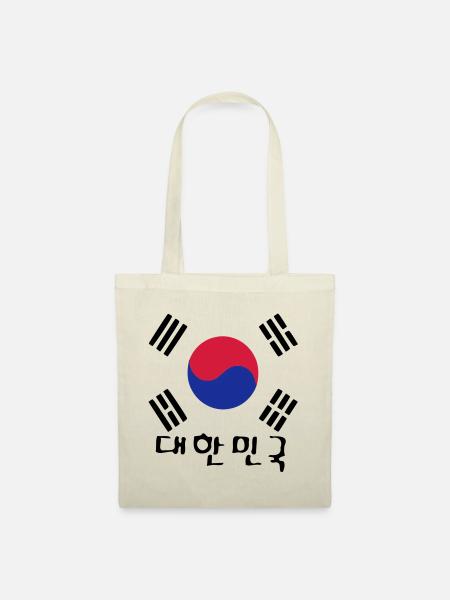 Südkorea Flagge & Korean txt - Stoffbeutel - Natur