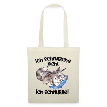 Ich schnarche nicht ich schnurre, süße Katze - Stoffbeutel - Natur - Vorne