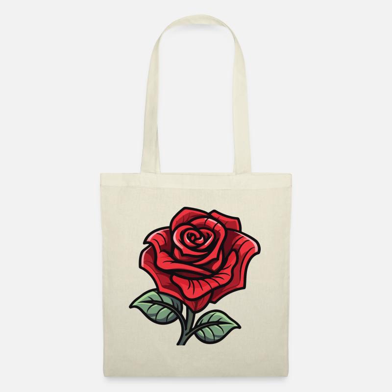 Rose Symbol Liebe - Stoffbeutel - Natur