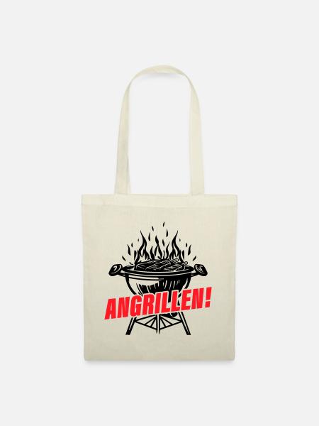 Angrillen Grillen Grill - Stoffbeutel - Natur