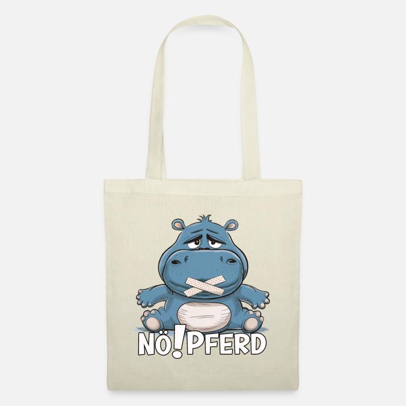 Nöpferd Nö! Nein! Nielpferd Hippo frech Comic - Stoffbeutel - Natur