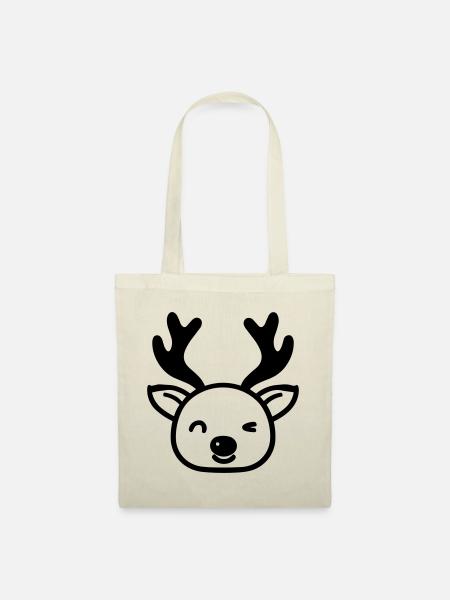 Weihnachtsrentiere - Stoffbeutel - Natur