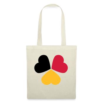 3 Coeurs Allemagne Belgique Drapeau Trèfle - Sac en tissu - nature - Devant