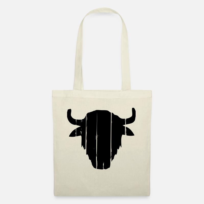 Vintage Buffalo Skull - Stoffbeutel - Natur