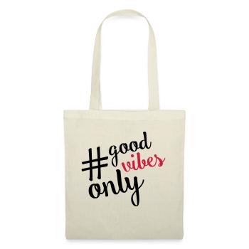 good vibes hashtag - Stoffbeutel - Natur - Vorne