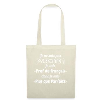 T-shirt Femme Humour Professeur de Français - Sac en tissu - nature - Devant