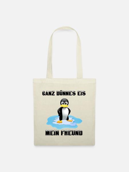 Ganz Dünnes Eis - Mein Freund - Pinguin fun4m3 - Stoffbeutel - Natur
