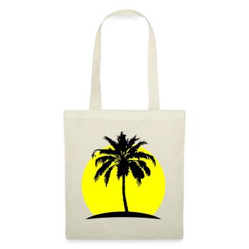 Palme Silhouette Symbol - Stoffbeutel - Natur - Vorne