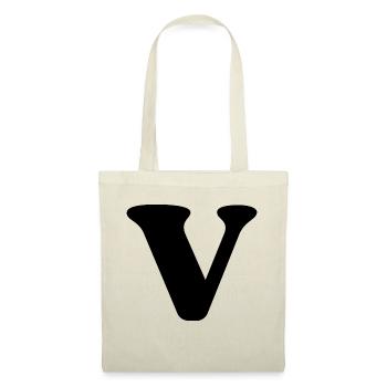 Buchstabe v - Stoffbeutel - Natur - Vorne
