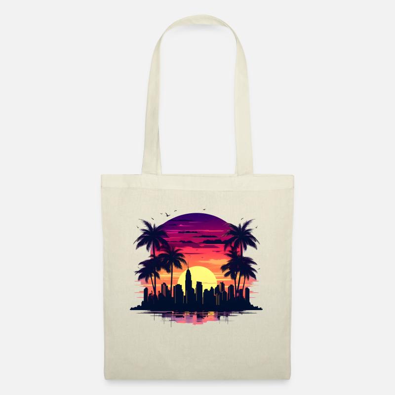 Sunset City Skyline - Stoffbeutel - Natur