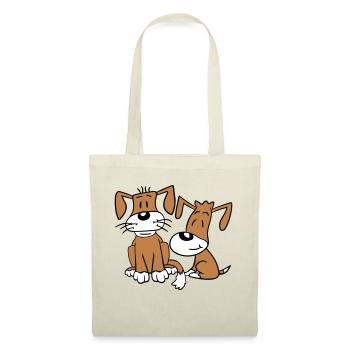 2 chiens équipe assis deux amis équipage heureux - Sac en tissu - nature - Devant