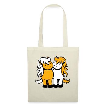 2 Chevaux Homme Femme Amoureux Amis Amour Équipe - Sac en tissu - nature - Devant