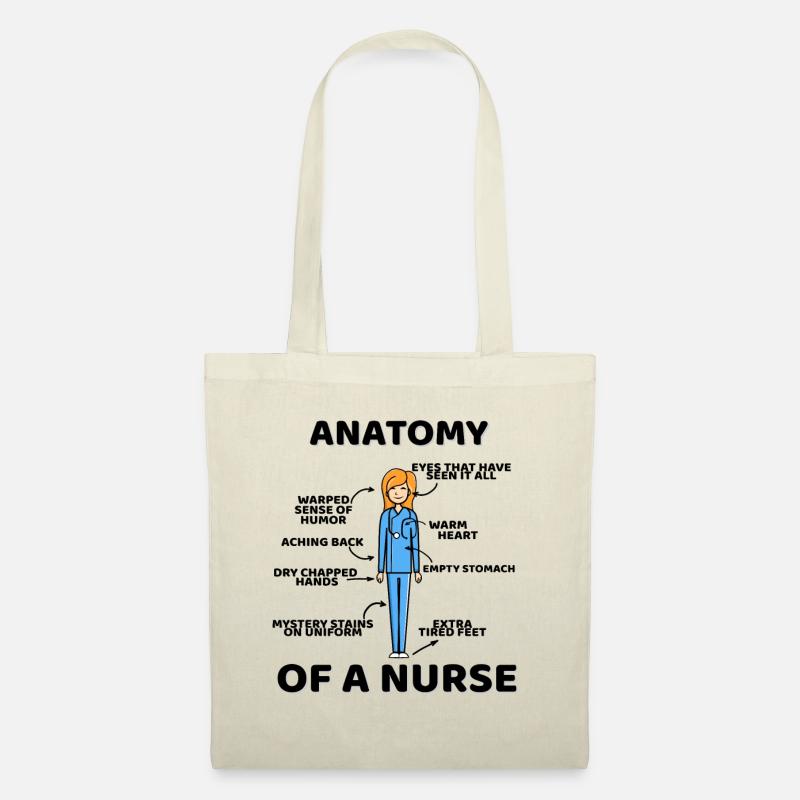 Anatomie einer Krankenschwester lustiges Geschenk - Stoffbeutel - Natur