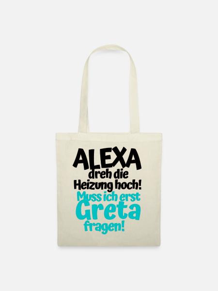 Alexa Greta Anti Klima Klimawandel Öko Geschenk - Stoffbeutel - Natur