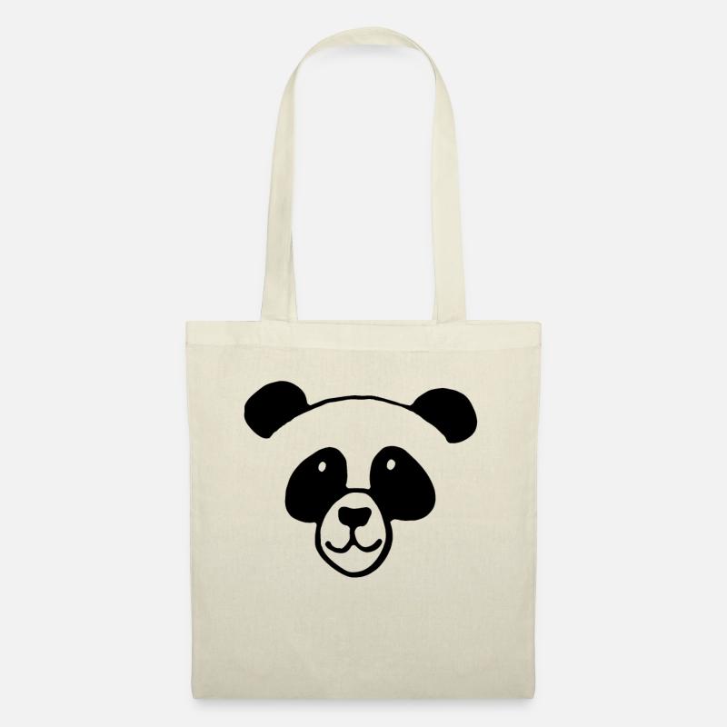 Panda Gesicht - Stoffbeutel - Natur