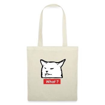 Meme Cat "What" – Black and White Design - Tote Bag - nature - Front