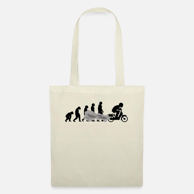 Mofa Mofaroller EVOLUTION Moped Mofafahrer Mofa - Stoffbeutel - Natur
