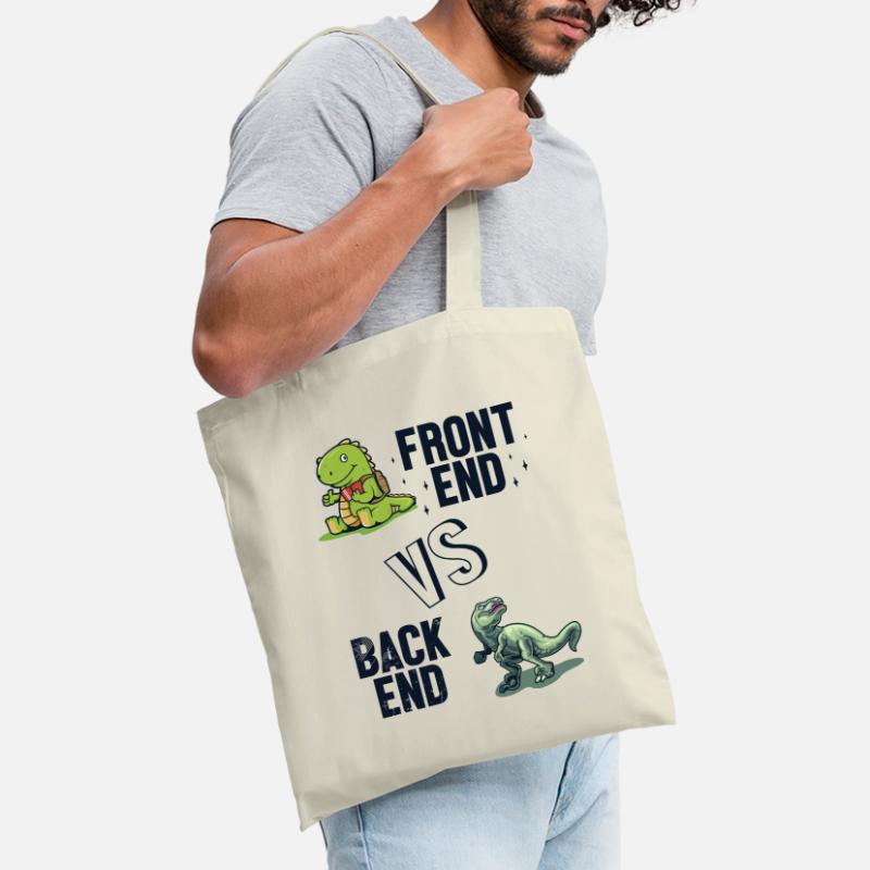 Frontend vs. Backend Developer Developer Coder Stoffbeutel