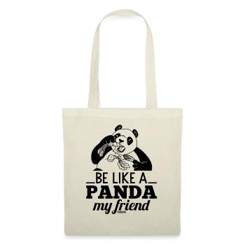 Pandabär essen hungrig Panda - Stoffbeutel - Natur - Vorne