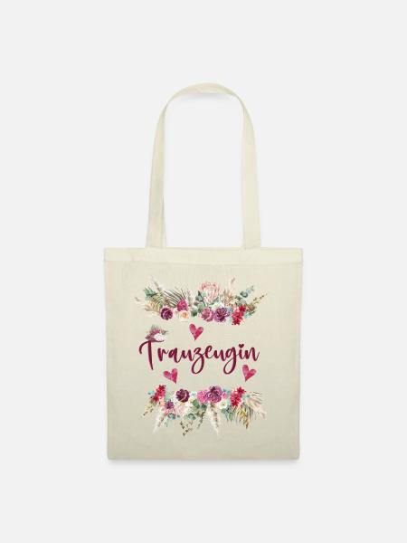 Trauzeugin, Hochzeit, Freundin, Liebe, Geschenk - Stoffbeutel - Natur