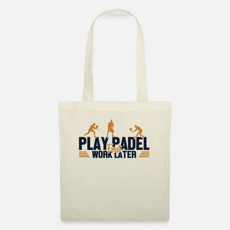 Play Padel Work Later Paddleball Paddle Tennis - Stoffbeutel - Natur