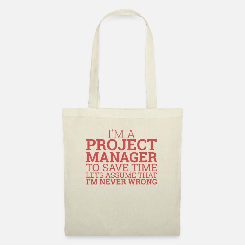 "Project Manager Save Time | Project Manager" - Stoffbeutel - Natur