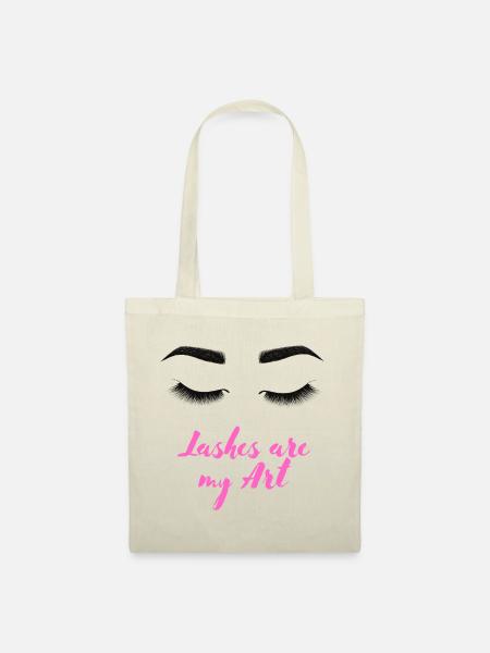 Wimpern Lash Extensions Wimpernfee Spruch Geschenk - Stoffbeutel - Natur