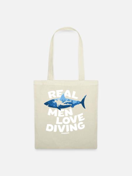 Real Men Love Diving - Stoffbeutel - Natur