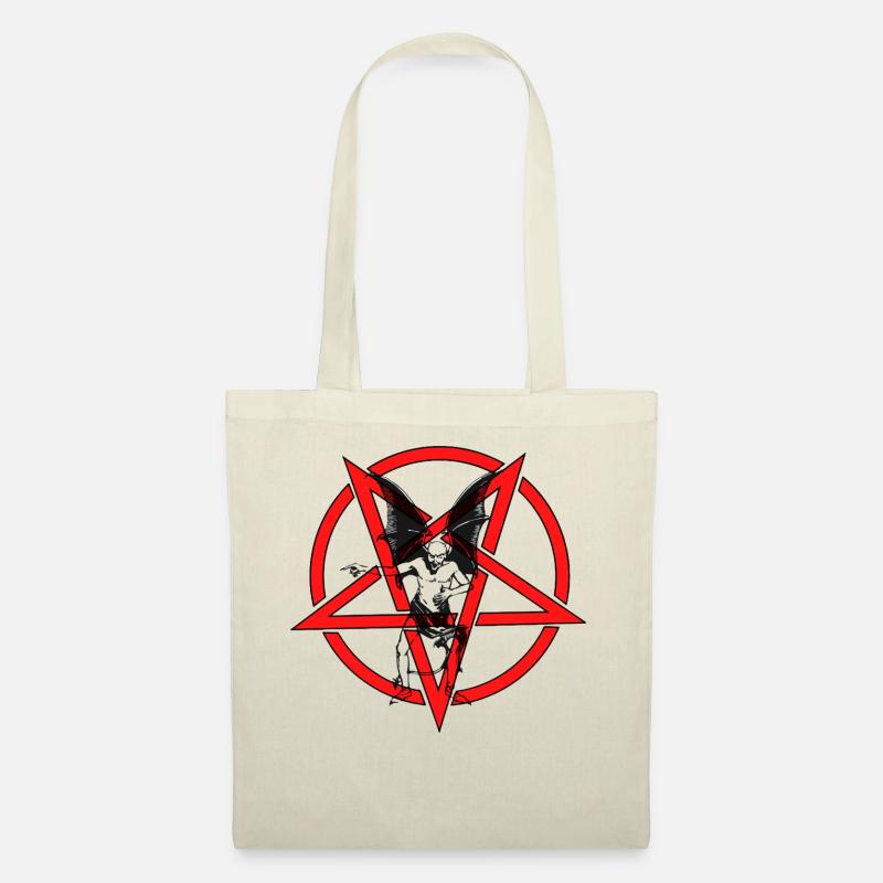 Pentagram-Rot-Teufel-Schwarz - Stoffbeutel - Natur