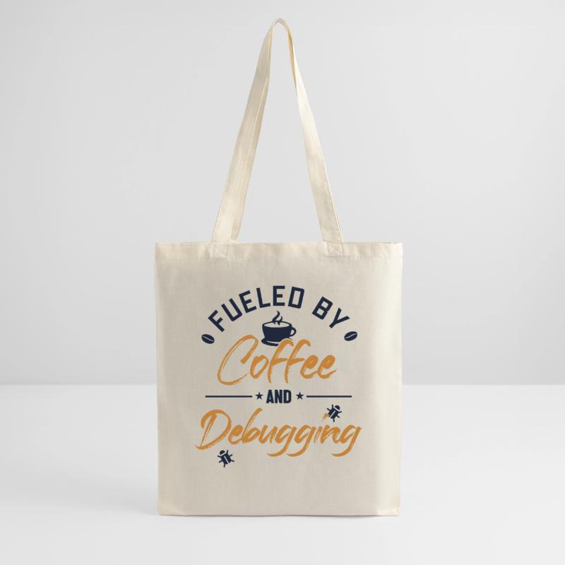 Fueled by Coffee and Debugging Developer Coder Stoffbeutel