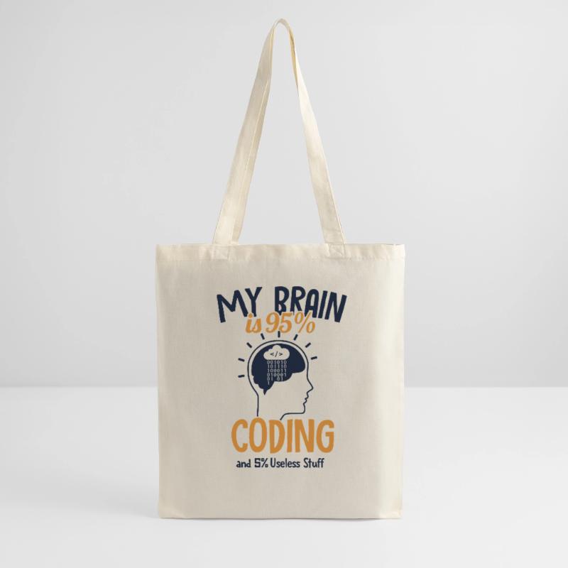 My Brain is 95% Coding Softwareingenieur Coder Stoffbeutel