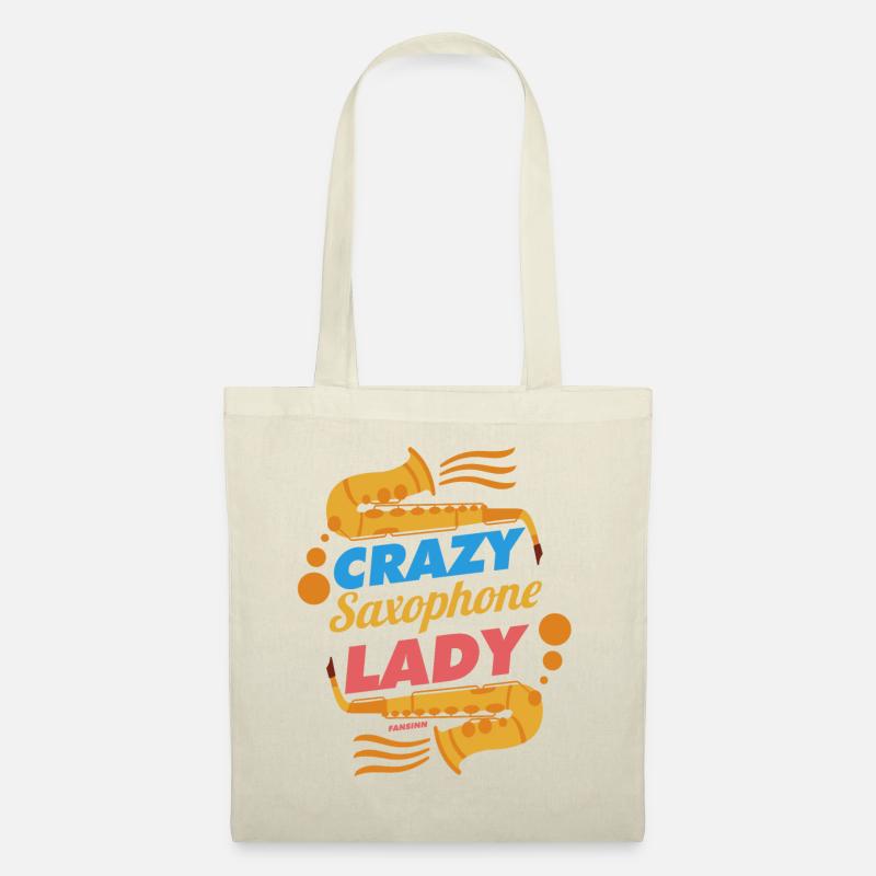 Crazy Saxophone Lady - Stoffbeutel - Natur