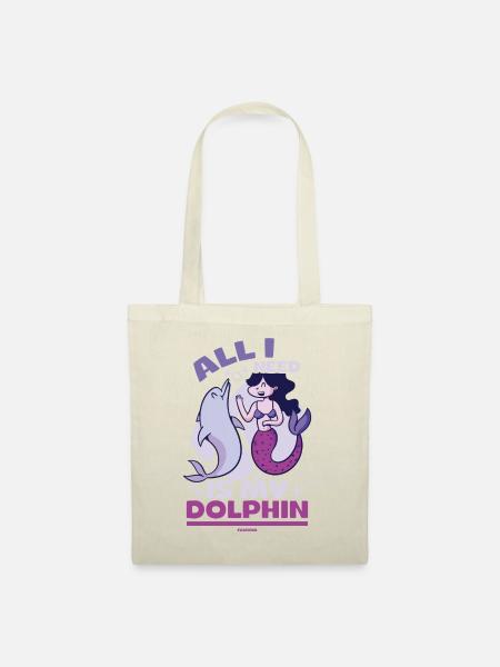 Delfin - Stoffbeutel - Natur