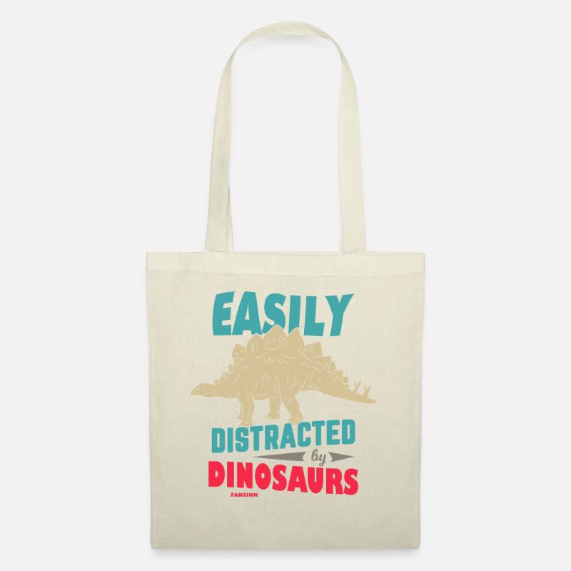 Easily Distracted By Dinosaurs - Stoffbeutel - Natur