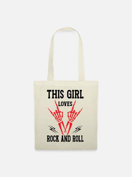Rock and Roll Girl - Stoffbeutel - Natur