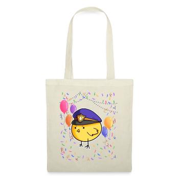 Oiseau d’anniversaire des enfants de la police - Sac en tissu - nature - Devant