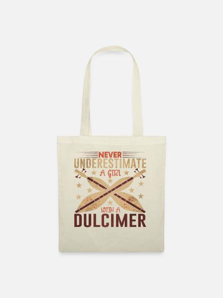 Dulcimer Girl Instrument Musik - Stoffbeutel - Natur