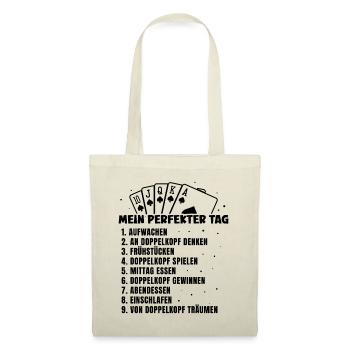 Mein Perfekter Tag Doppelkopf - Stoffbeutel - Natur - Vorne