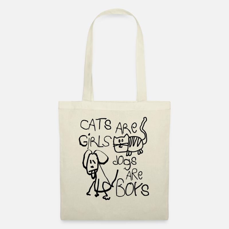 Katzen sind Mädchen Hunde sind Jungs - Stoffbeutel - Natur