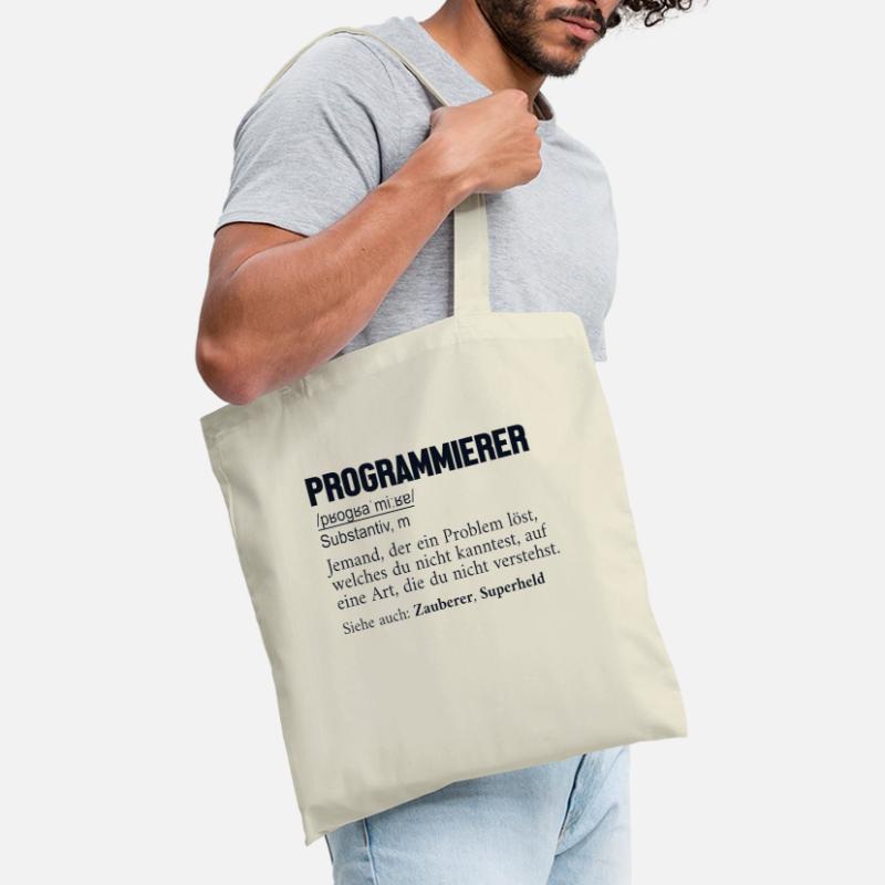 Programmierer Definition Developer Coder Stoffbeutel