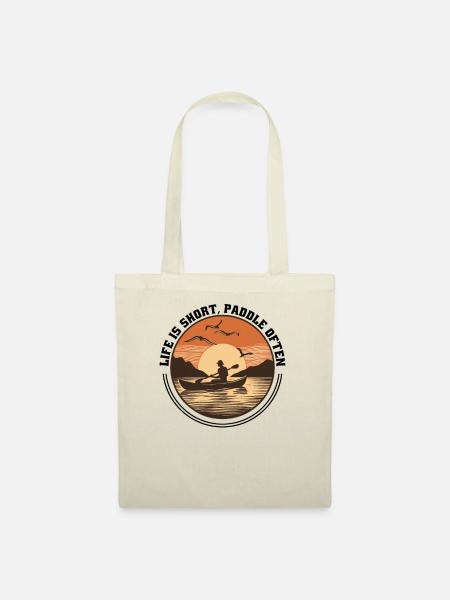 Kanu Canadier-Canoe Kajak Paddle-Life - Stoffbeutel - Natur
