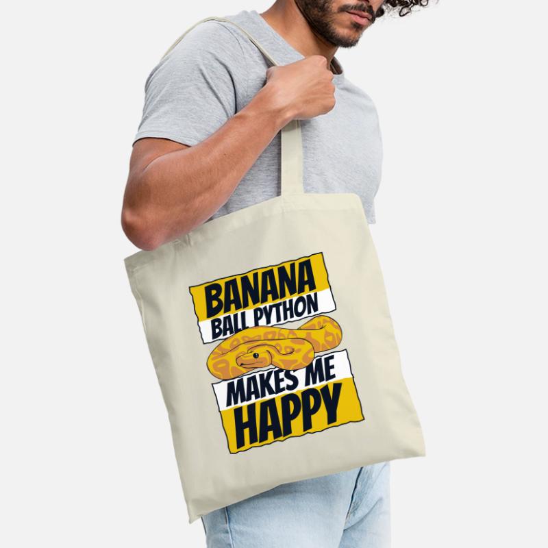 Makes Me Happy Schlange Python Banana Ball Python Stoffbeutel