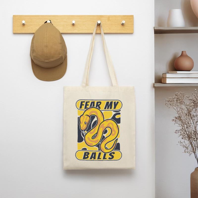 Fear My Balls Python Schlange Banana Ball Python Stoffbeutel