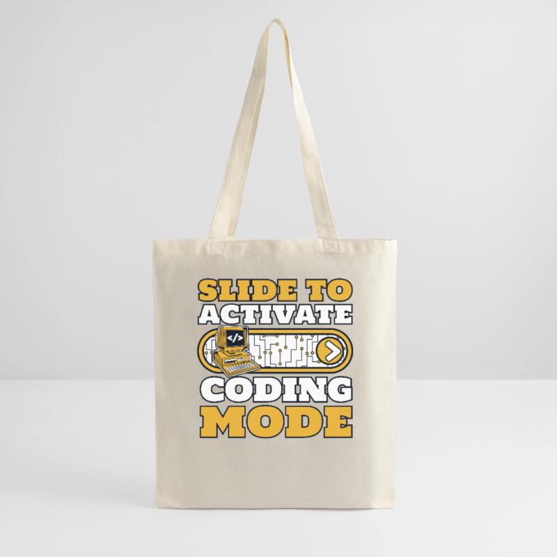 Slide To Activate Coding Mode Developer Coder Stoffbeutel