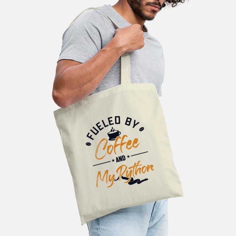 Fueled by Coffee and my Python Python Banana Ball Stoffbeutel