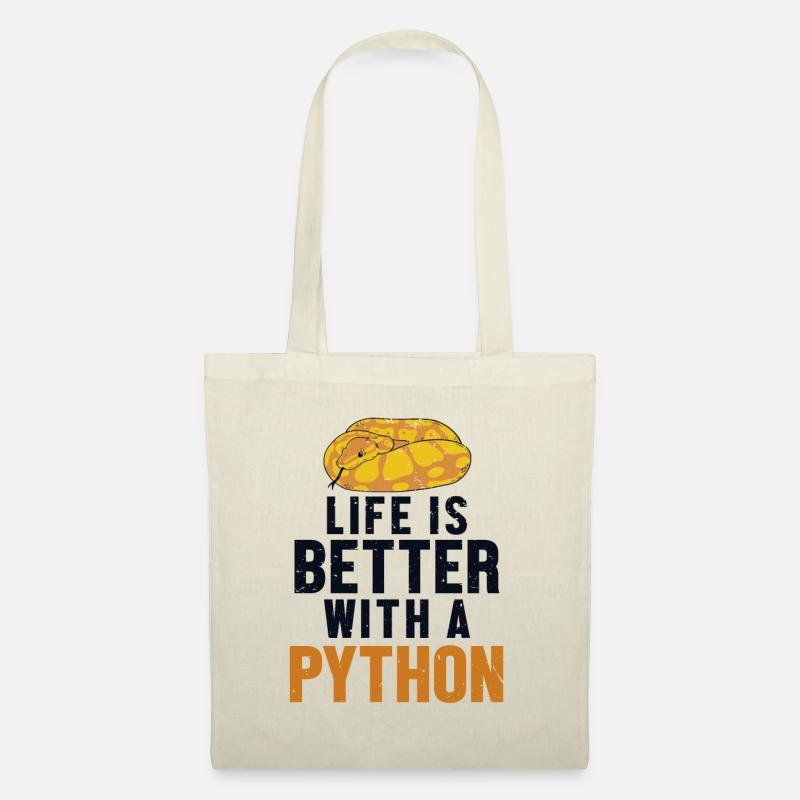 Life is Better with a Python Schlange Banana Ball - Stoffbeutel - Natur
