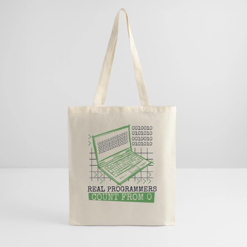 Real Programmers Count From 0 Developer Coder Stoffbeutel