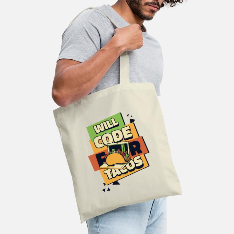 Will Code For Tacos Developer Coder Programmer Sac en tissu